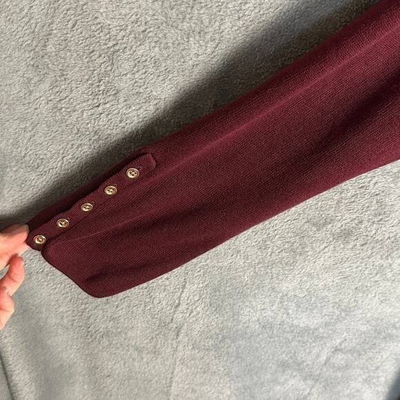 Talbots Sweater Womens 2X Burgundy Cardigan Open Ribbed Preppy Office Minimalist - Picture 5 of 14